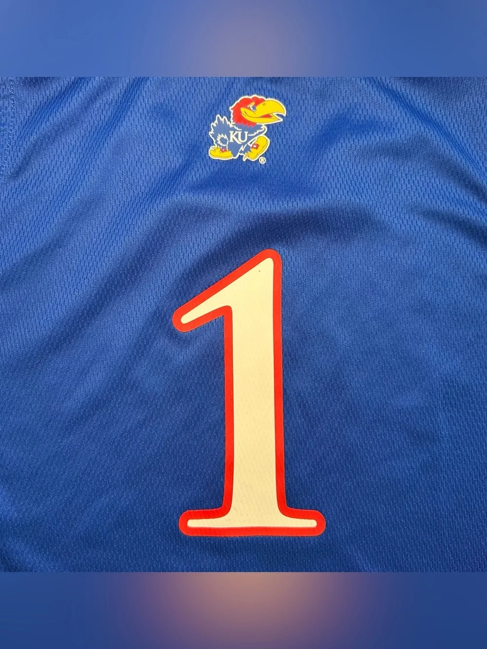 Adidas Kansas Jayhawks Basketball Swingman Jersey #1 Royal Blue size YOUTH M